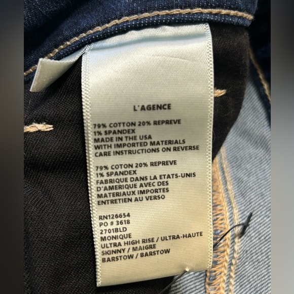 L’Agence Monique Ultra High Rise Skinny in Barstow Jeans - Picture 3 of 4